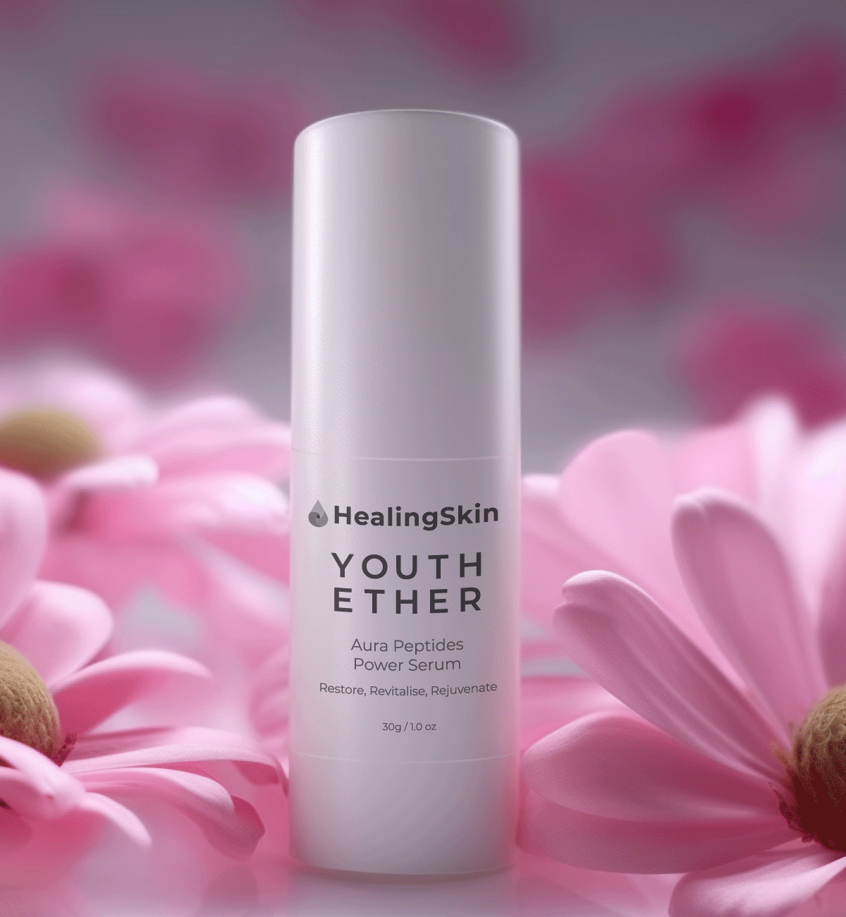 Youth Ether Aura Peptides Power Serum contains aurapeptides that restore, revitalise and rejuvenate your skin.